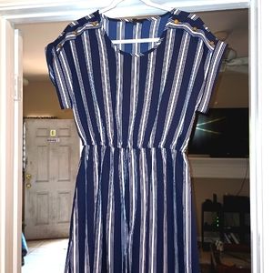 Blue and white short dress